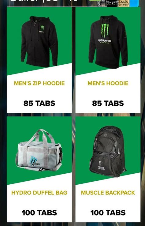 monster energy tabs gear|monster drink tabs for merchandise.